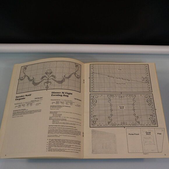 Beaded Treasures Cross Stitch Patterns Vintage 1984 Craft Library - Picture 9 of 12